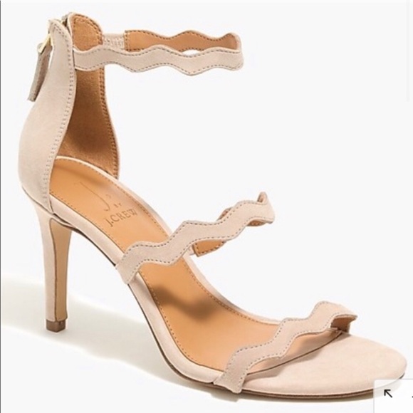 J. Crew Shoes - J.Crew Suede Scalloped Heels
